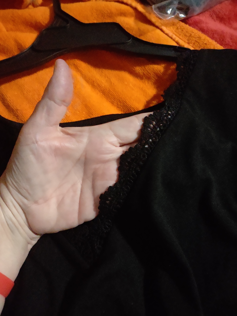 Women’s Black Crochet Sleeve Top - Picture 4 of 8